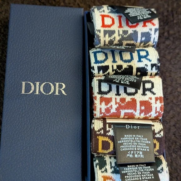 Dior Multicolor Patterned Socks Set - Picture 2 of 2